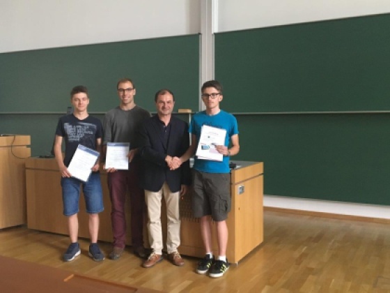Eric Koreng, Wieland Kestler, Prof. Rainer König, Daniel Slobodin (v.l.n.r.)
