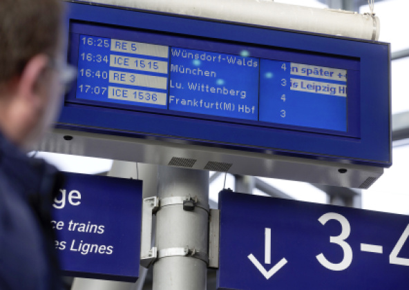 Zugzielanzeige im Bahnhof Berlin Südkreuz