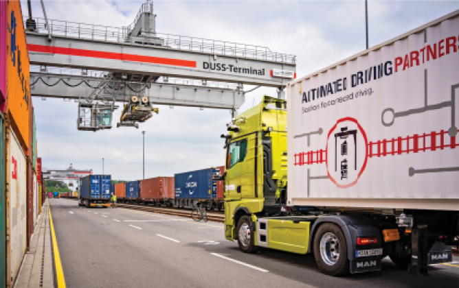 ANITA-LKW auf dem DUSS-Terminal