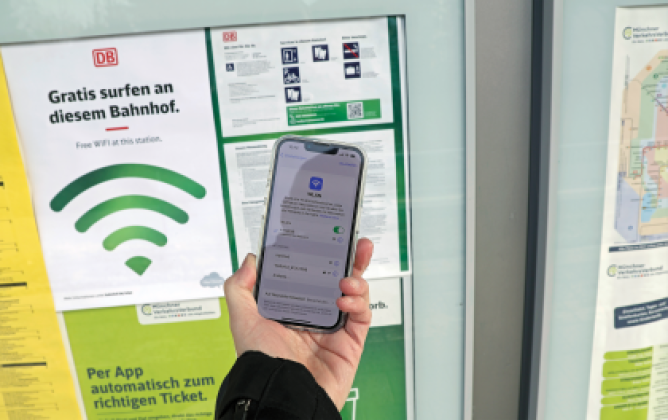 Die Station Stockdorf hat im Rahmen ihrer Entwicklung zum Zukunftsbahnhof als einer der ersten Bahnhöfe WLAN vom Konzessionspartner The Cloud Networks