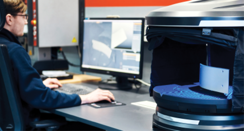 Scanvorgang eines obsoleten Bauteils für den 3D-Druck